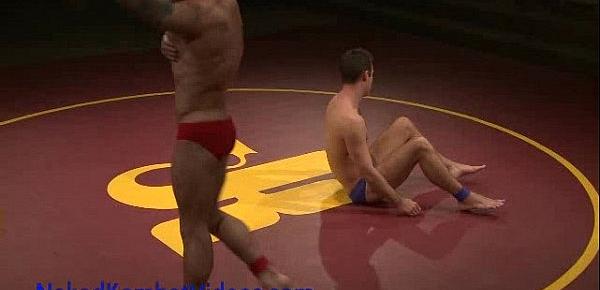  Oiled muscled men wrestling and fucking